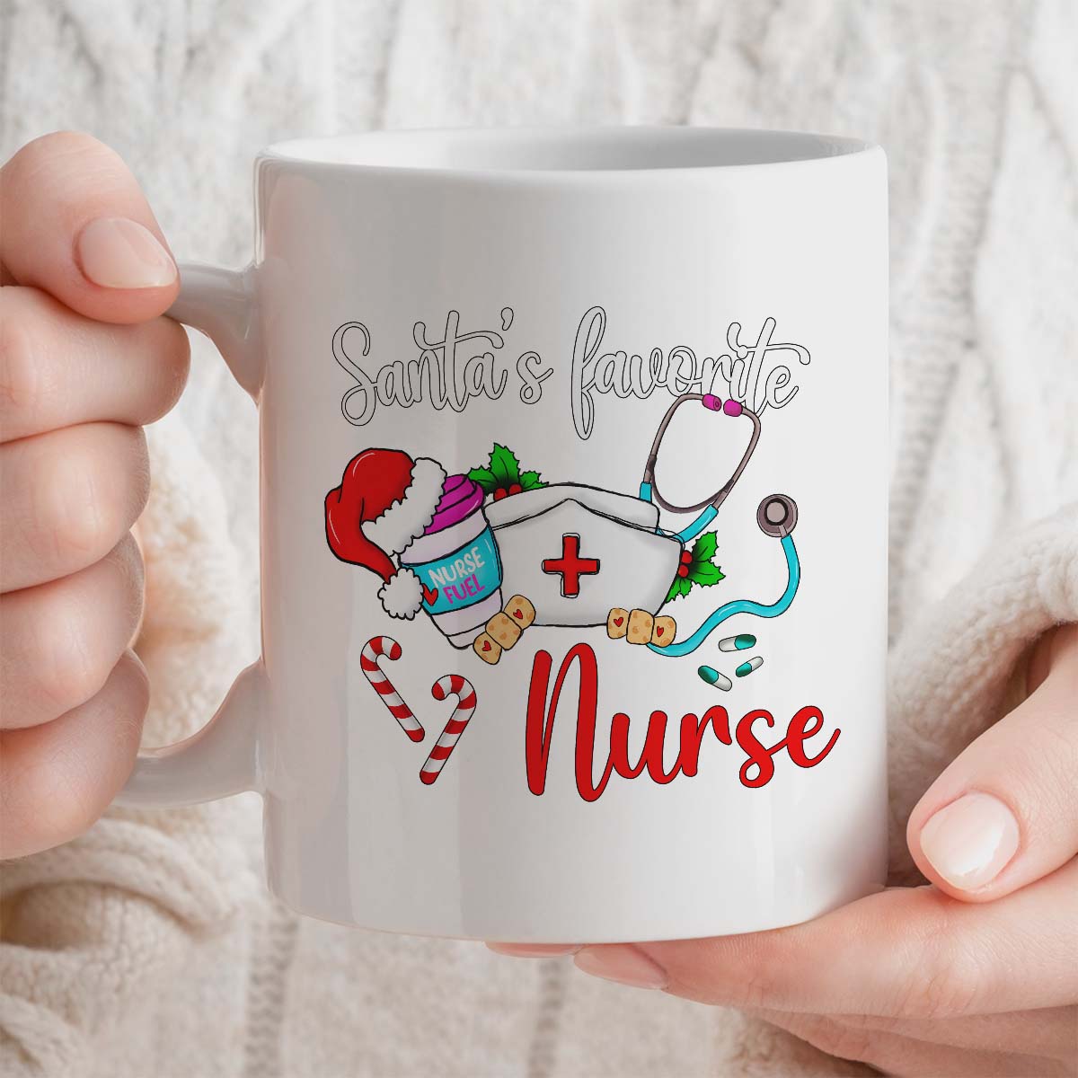 Christmas Mug | Santa's Favourite Nurse | 11oz Ceramic Gift Mug