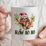 Christmas Gift Mug For Sloth Lover | Slow Ho Ho Design | 11oz Ceramic Mug