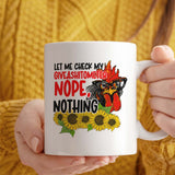 Funny Chicken Gift Mug | Let Me Check My Giveashitometer | 11oz Ceramic