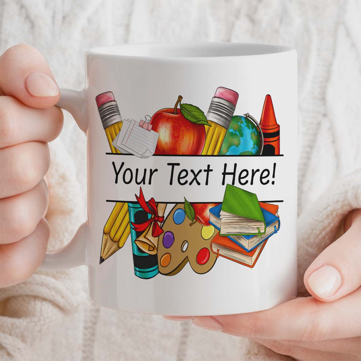 Personalised Teacher's Gift Mug, Custom Name Field, Ceramic 11oz