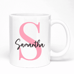 Letter And Name Mug | Gift For Her | Choose Your Letter Enter Your Name Live Preview Options | 11oz Coffee Mug